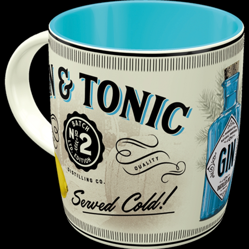 Nostalgic-Art Ceramic Mug Gin & Tonic Served Cold 8.5x9x8.5cm/Product Detail/Mugs