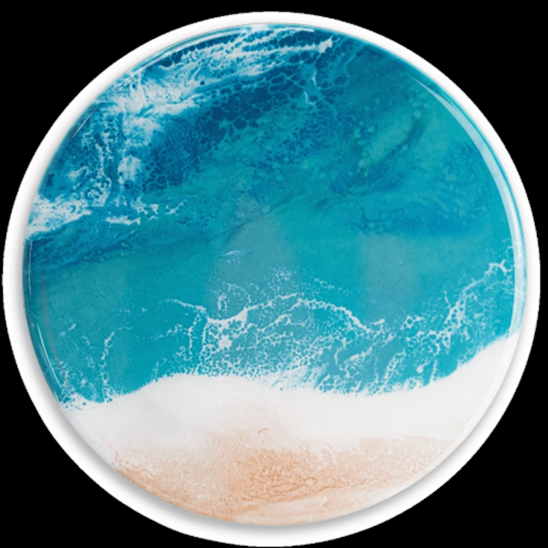 Ceramic Resin Coasters Caribbean Blue 4pcs 11x11x0.6cm/Product Detail/Drinkware