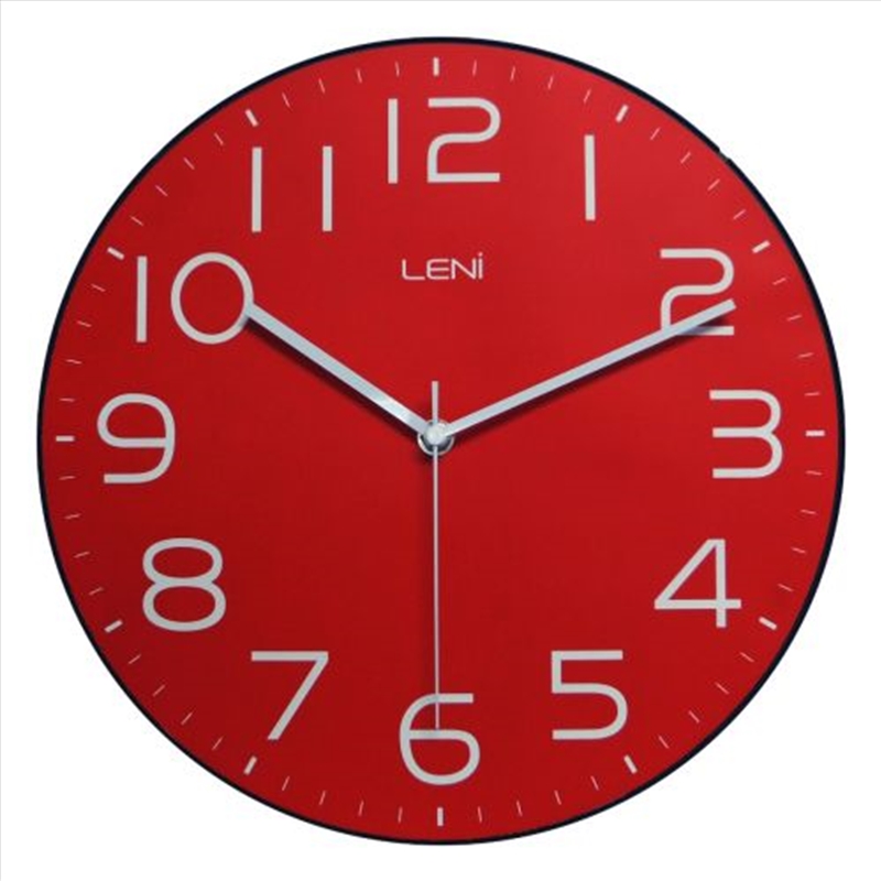 Leni Classic Wall Clock 30cm - Red/Product Detail/Clocks