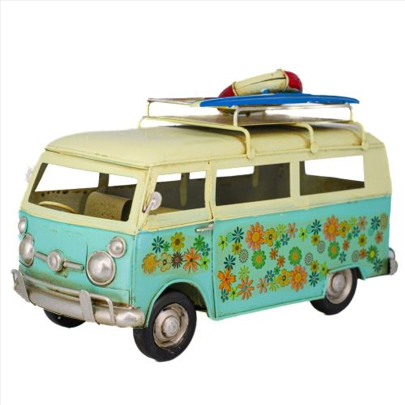 Flower Van Metal Collectable - White and Blue25x11.5x18.5cm/Product Detail/Collectables