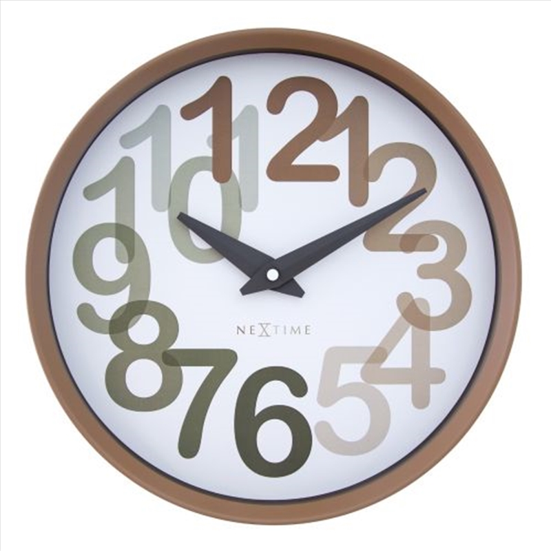 NeXtime Big Number Wall Clock 30cm - Toffee/Product Detail/Clocks
