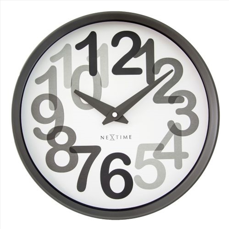NeXtime Big Number Wall Clock 30cm - Charcoal Grey/Product Detail/Clocks