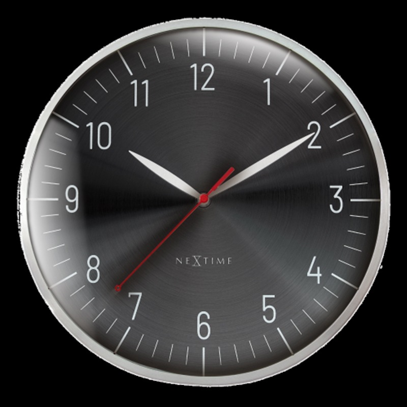 NeXtime Frankfurt Wall Clock 30.5cm - Silver & Black/Product Detail/Clocks