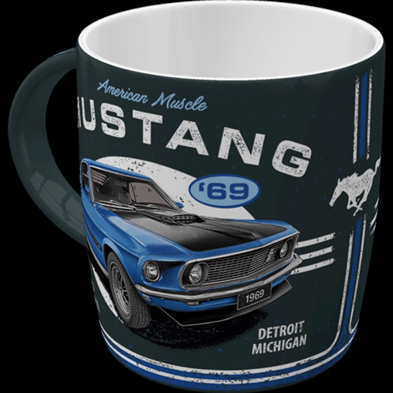 Nostalgic-Art Ceramic Mug Ford Mustang - 1969 Mach 1 Blue 8.5x9x8.5cm/Product Detail/Mugs