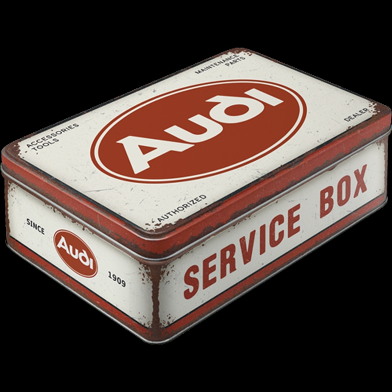 Nostalgic-Art Flat Storage Tin Audi - Service Box 23x16x7cm/Product Detail/Homewares