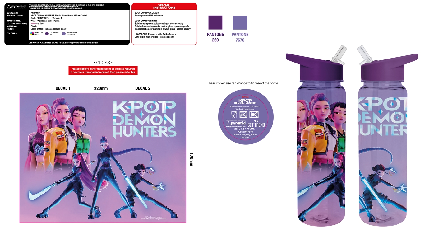 KPop Demon Hunters - Battle - 700ml Plastic Drink Bottle/Product Detail/Drinkware