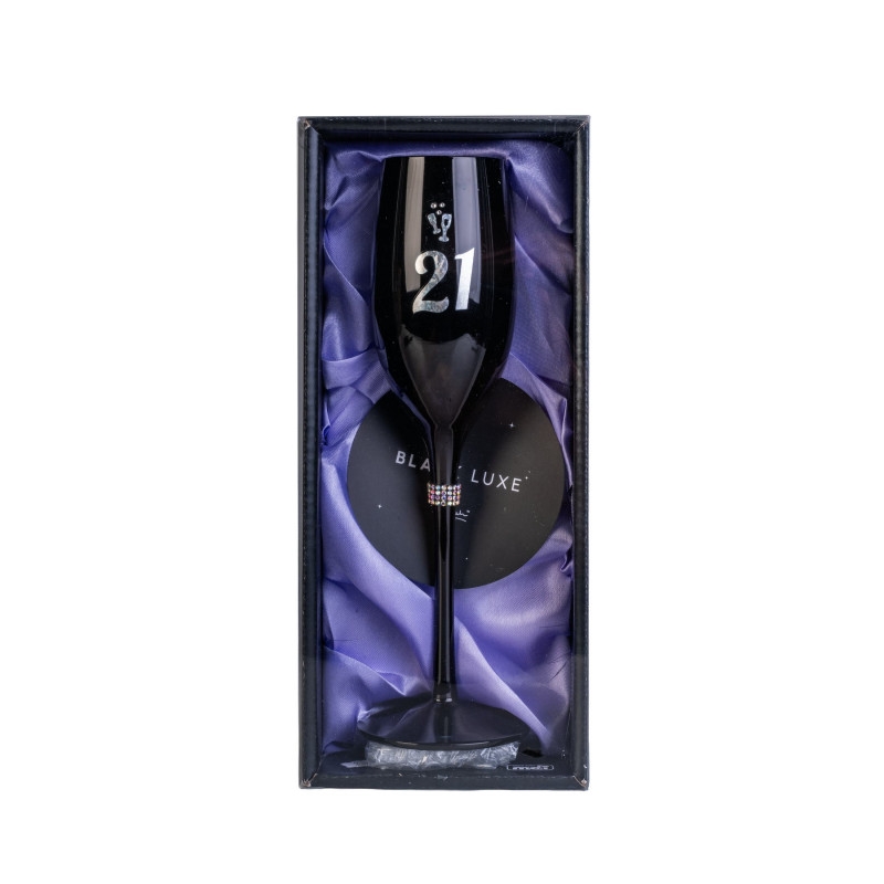 Happy 21st Birthday Black Luxe Champagne Flute/Product Detail/Glasses, Tumblers & Cups