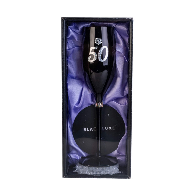 Happy 50th Birthday Black Luxe Champagne Flute/Product Detail/Glasses, Tumblers & Cups