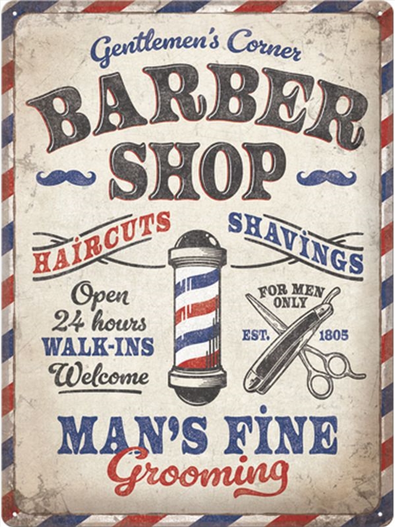 Nostalgic-Art Large Sign Barber Shop 30x40x0.5cm/Product Detail/Posters & Prints