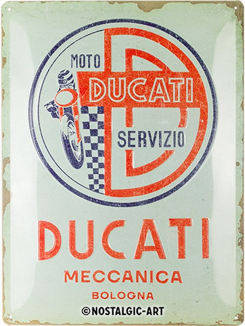 Nostalgic-Art Large Sign Ducati - Moto Servizio Meccanica 30x40x0.5cm/Product Detail/Posters & Prints