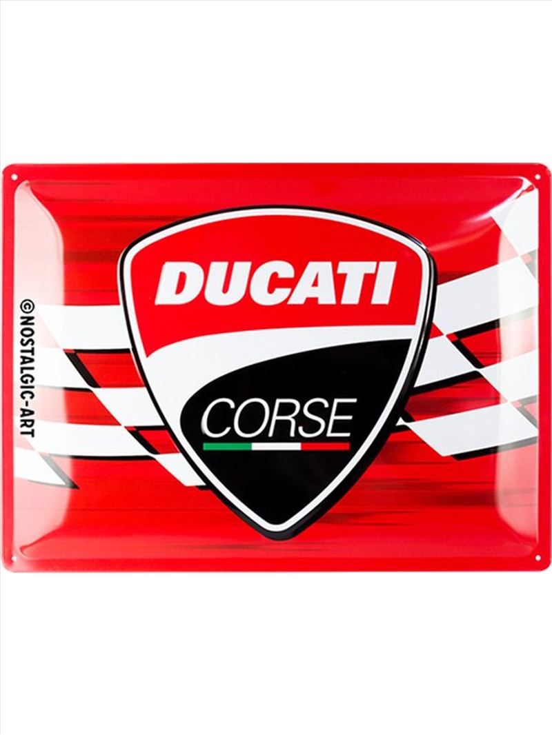 Nostalgic-Art Large Sign Ducati Corse - Logo Racing Flag 30x40x0.5cm/Product Detail/Posters & Prints