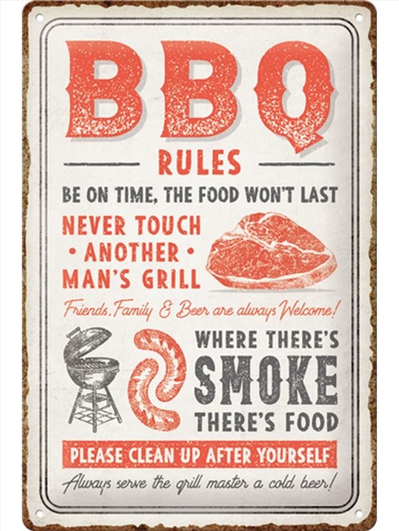 Nostalgic-Art Medium Sign BBQ Rules 20x30cm 20x30x0.5cm/Product Detail/Posters & Prints