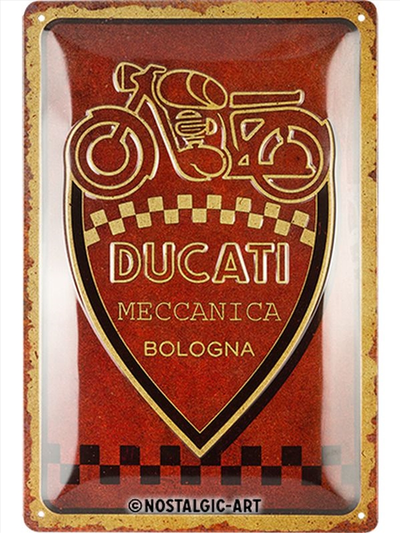 Nostalgic-Art Medium Sign Ducati - Meccanica Bologna 20x30x0.5cm/Product Detail/Posters & Prints