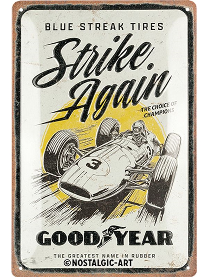 Nostalgic-Art Medium Sign Goodyear - Blue Strikes Again 20x30x0.5cm/Product Detail/Posters & Prints