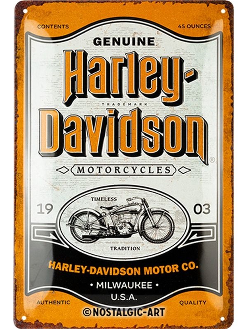 Nostalgic-Art Medium Sign Harley-Davidson - Genuine Motorcycles Milwaukee 20x30x0.5cm/Product Detail/Posters & Prints