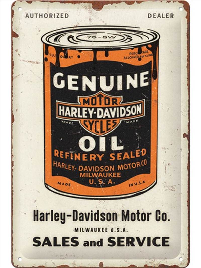 Nostalgic-Art Medium Sign Harley-Davidson - Genuine Oil Can 20x30x0.5cm/Product Detail/Posters & Prints