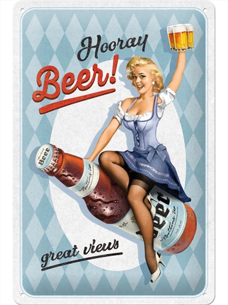 Nostalgic-Art Medium Sign Hooray Beer 20x30x0.5cm/Product Detail/Posters & Prints