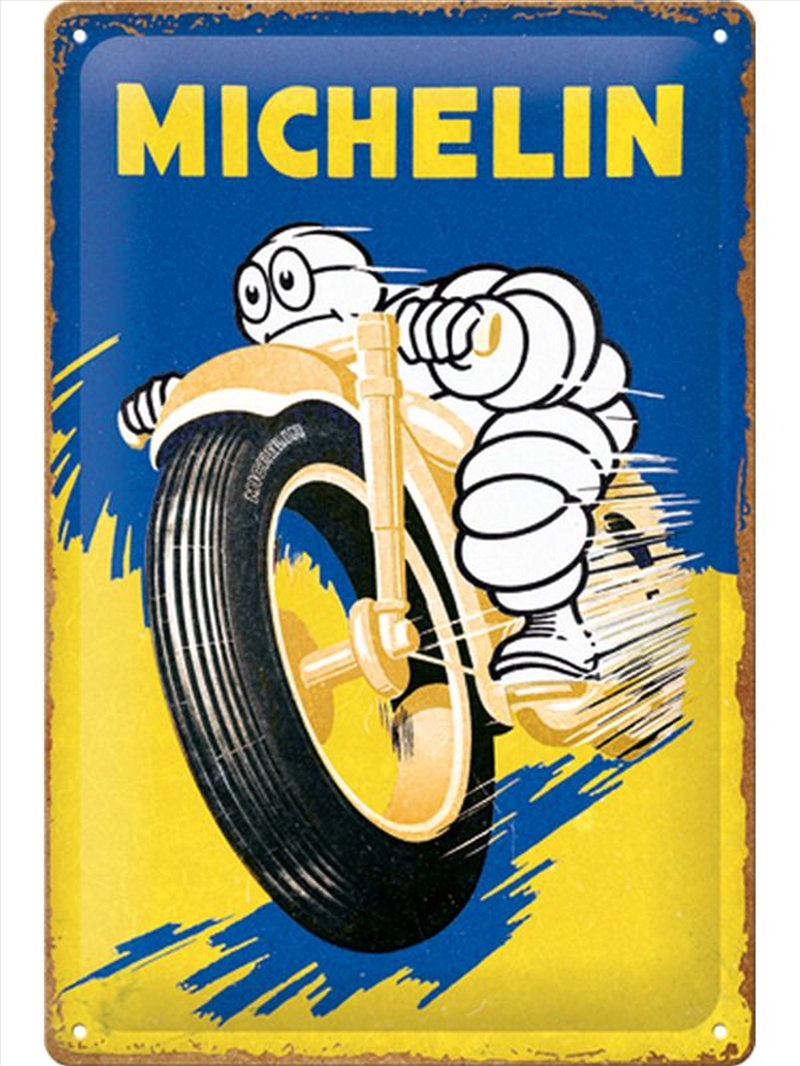 Nostalgic-Art Medium Sign Michelin - Motorcycle Bibendum 20x30x0.5cm/Product Detail/Posters & Prints