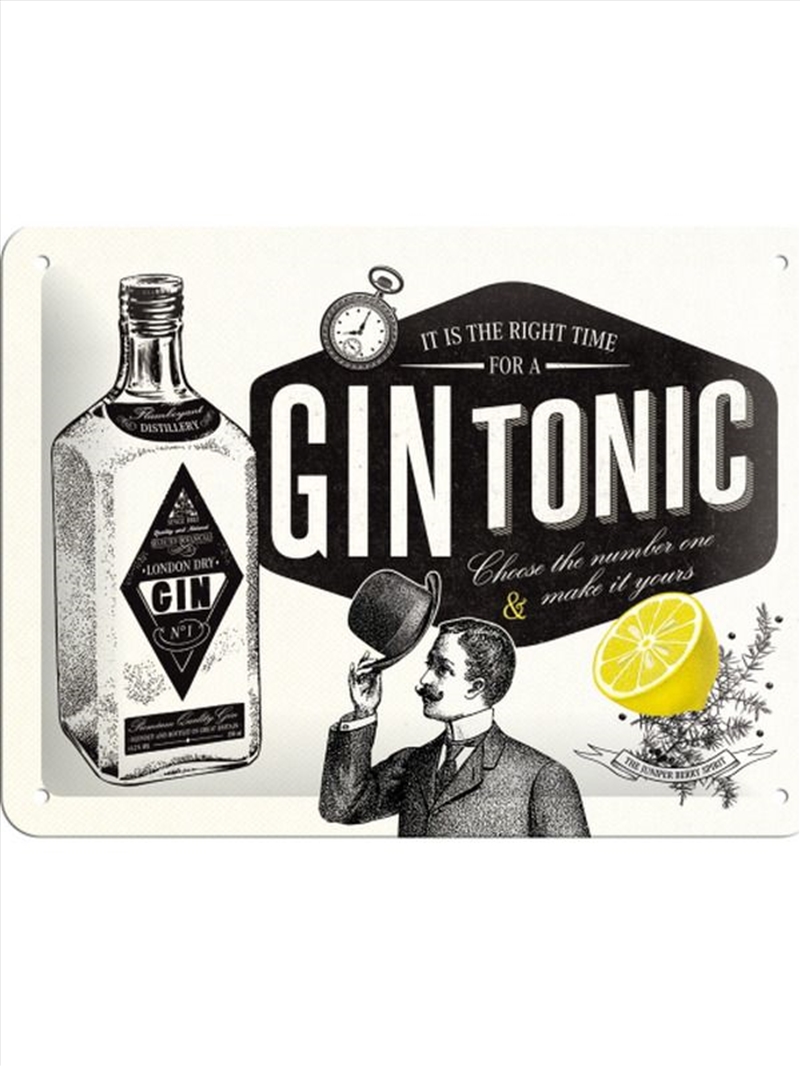 Nostalgic-Art Small Sign Gin and Tonic 15x20x0.3cm/Product Detail/Posters & Prints