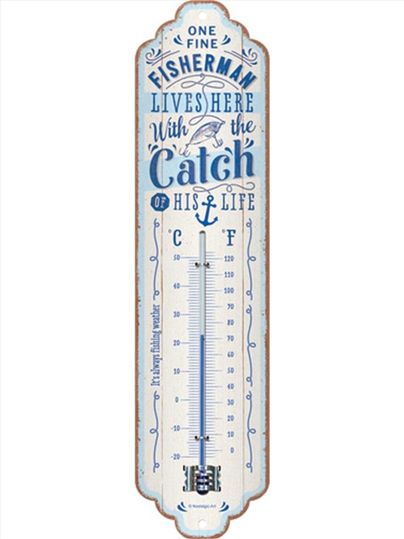 Nostalgic-Art Thermometer Fisherman Catch 28x6.5x2cm/Product Detail/Homewares