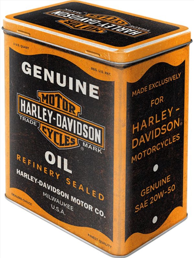 Nostalgic-Art Tin Storage Box Large Harley-Davidson - Genuine Oil 10x14x20cm/Product Detail/Homewares