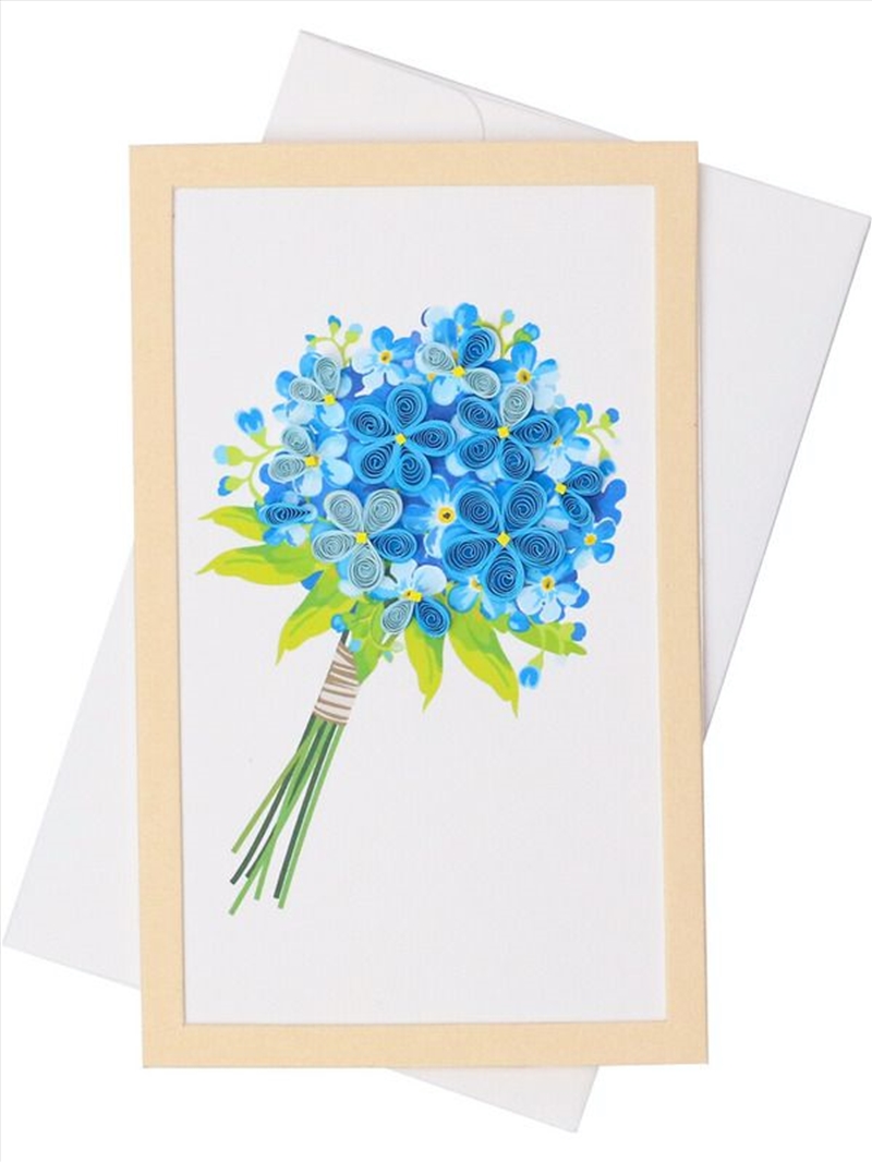 Quilled Framed Standing Greeting Card Blue Hydrangea 7.5x12.5cm/Product Detail/Greeting Cards