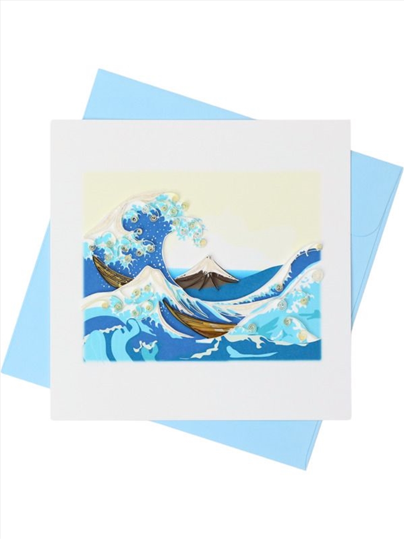 Quilled Greeting Card Japanese Waves 15x15cm/Product Detail/Greeting Cards