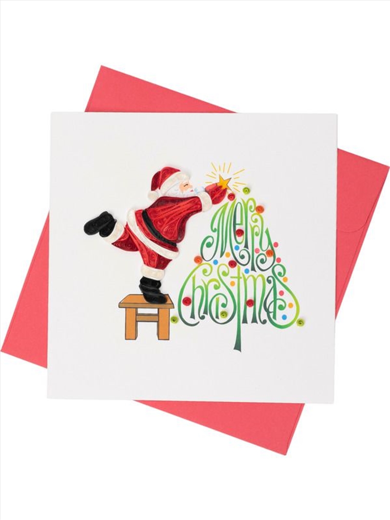 Quilled Greeting Card Santa & Christmas Tree 5x15cm/Product Detail/Greeting Cards