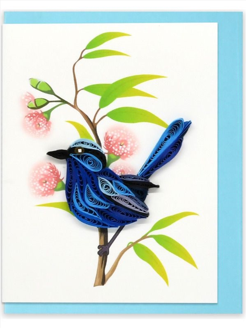 Quilled Mini Greeting Card Blue Wren 8.5x6.4cm/Product Detail/Greeting Cards