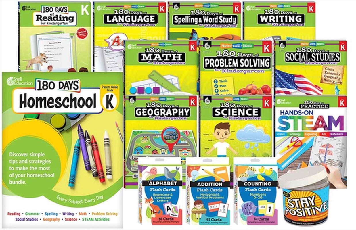 180 Days (Tm): Homeschool Kindergarten Set/Product Detail/Teaching