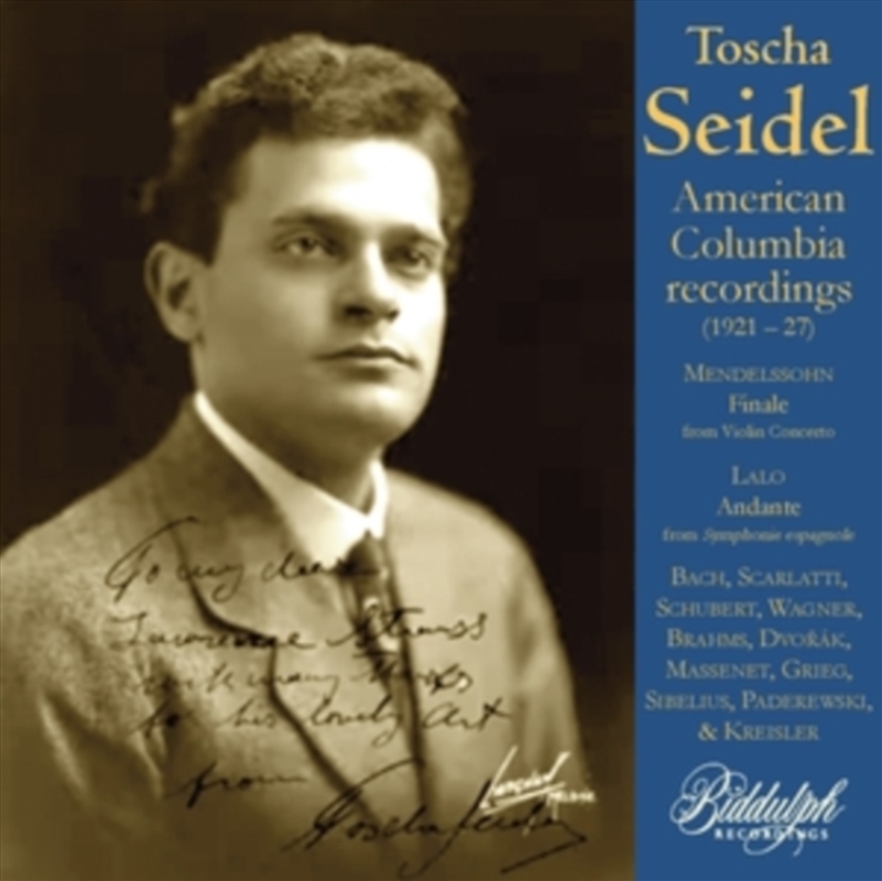 Toscha Seidel American Columbia Recordings - 1921-27/Product Detail/Classical