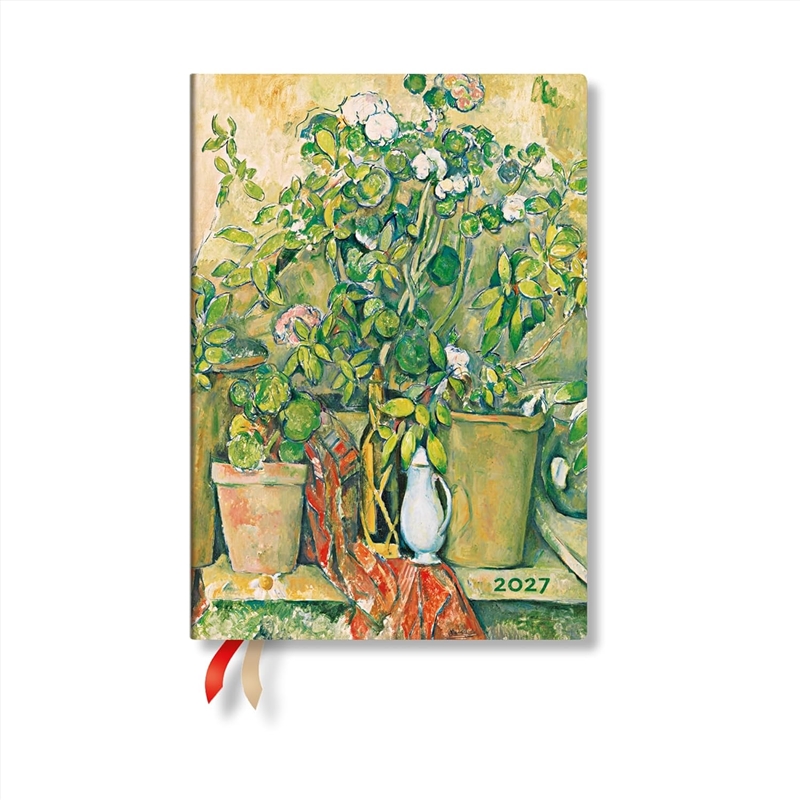 2027 Cezanne S Terracotta Pots And Flowers Midi 12-Month Hardcover Dayplanner Elastic Band Closure D/Product Detail/Calendars & Diaries