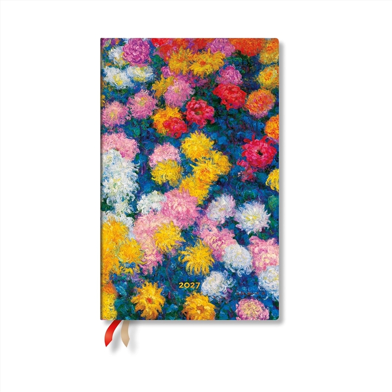 2027 Monet S Chrysanthemums Maxi 12-Month Hardcover Dayplanner Elastic Band Closure Vertical/Product Detail/Calendars & Diaries