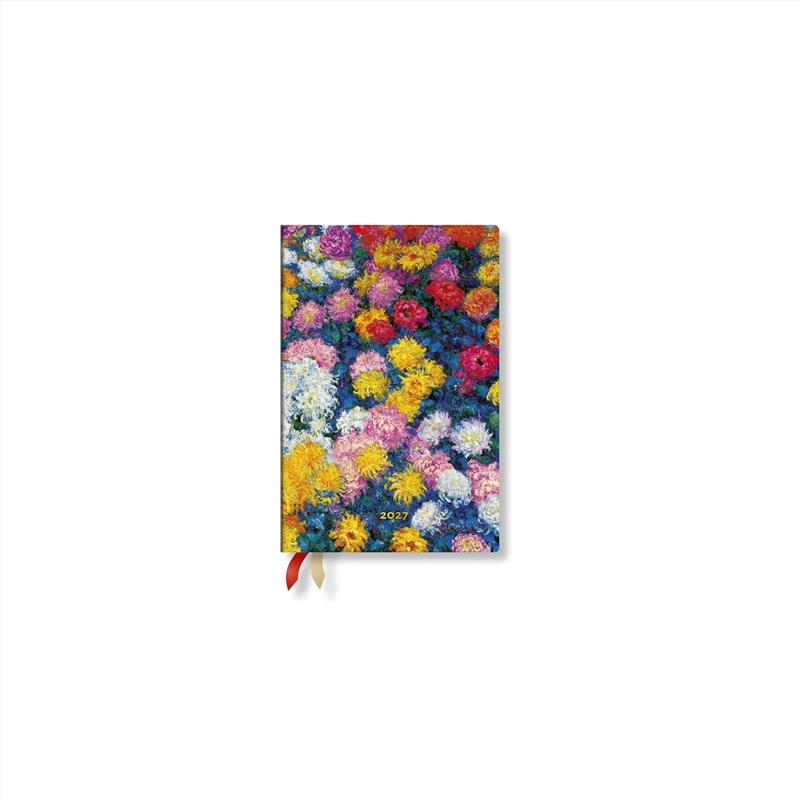 2027 Monet S Chrysanthemums Mini 12-Month Hardcover Dayplanner Elastic Band Closure Horizontal/Product Detail/Calendars & Diaries