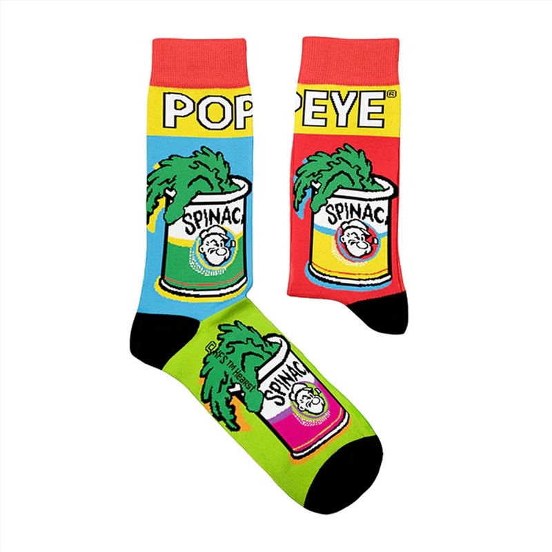 Spinach Pop Art - Medium Multicoloured Socks/Product Detail/Socks