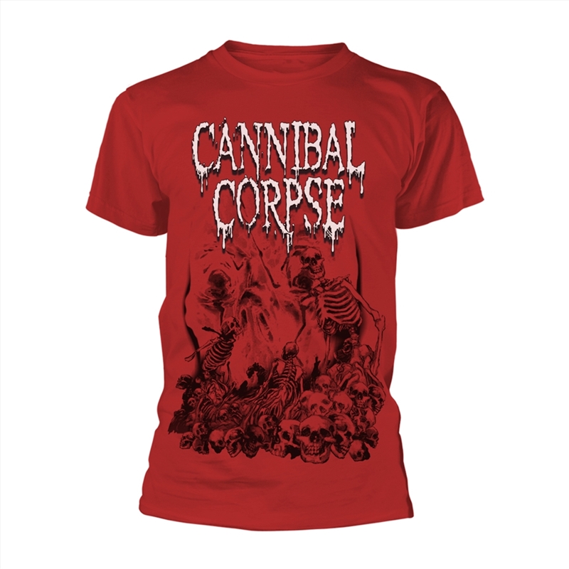 Cannibal Corpse - Pile Of Skulls 2018: Red: Softstyle - Red - XXL/Product Detail/Shirts