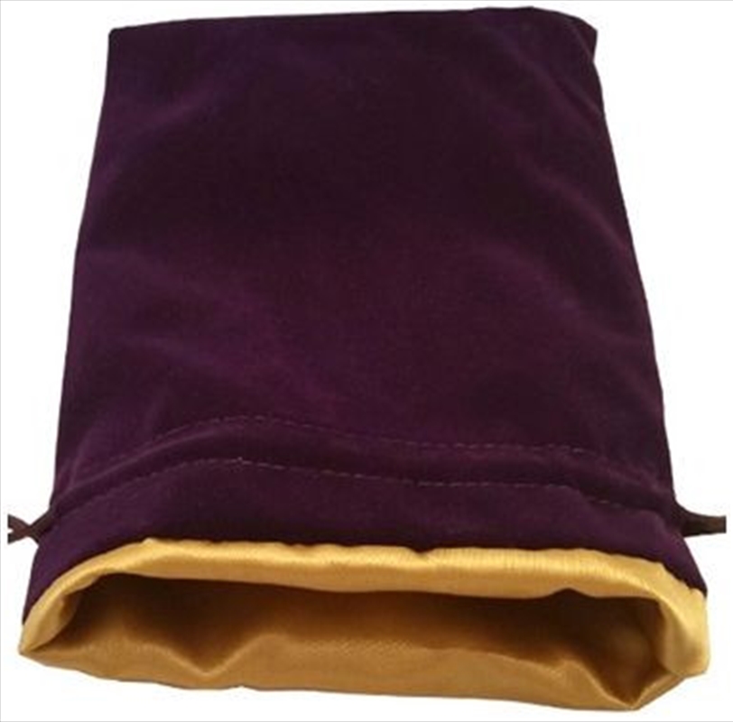 MDG Large Velvet Dice Bag: Purple w/ Gold Satin/Product Detail/Dice Games