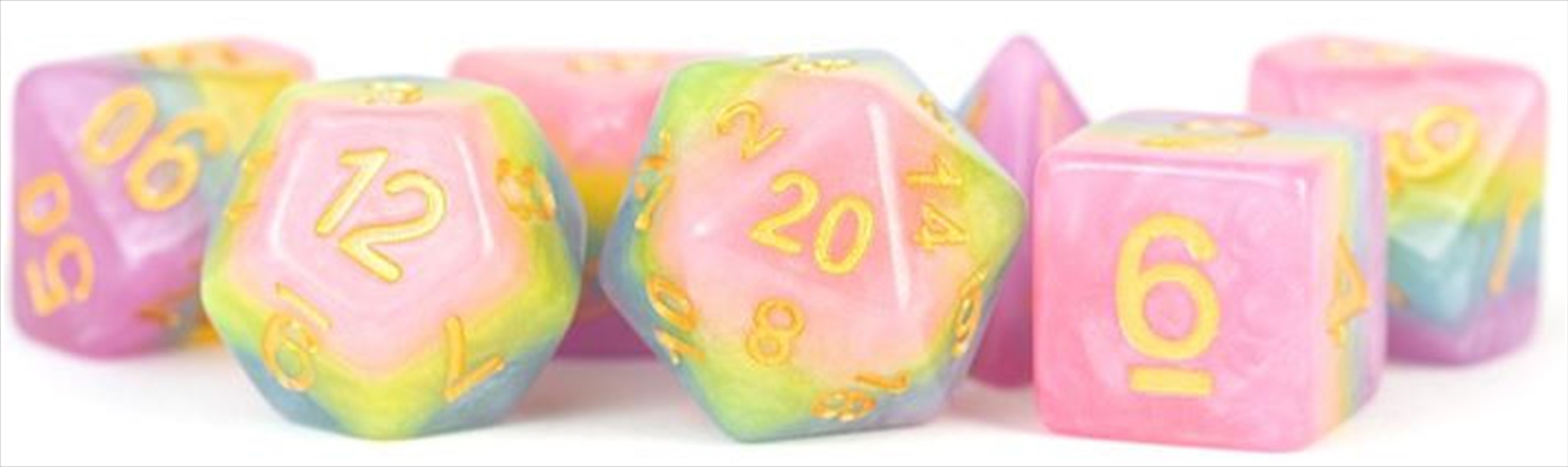 MDG 16mm Resin Polyhedral Dice Set: Pastel Fairy/Product Detail/Dice Games