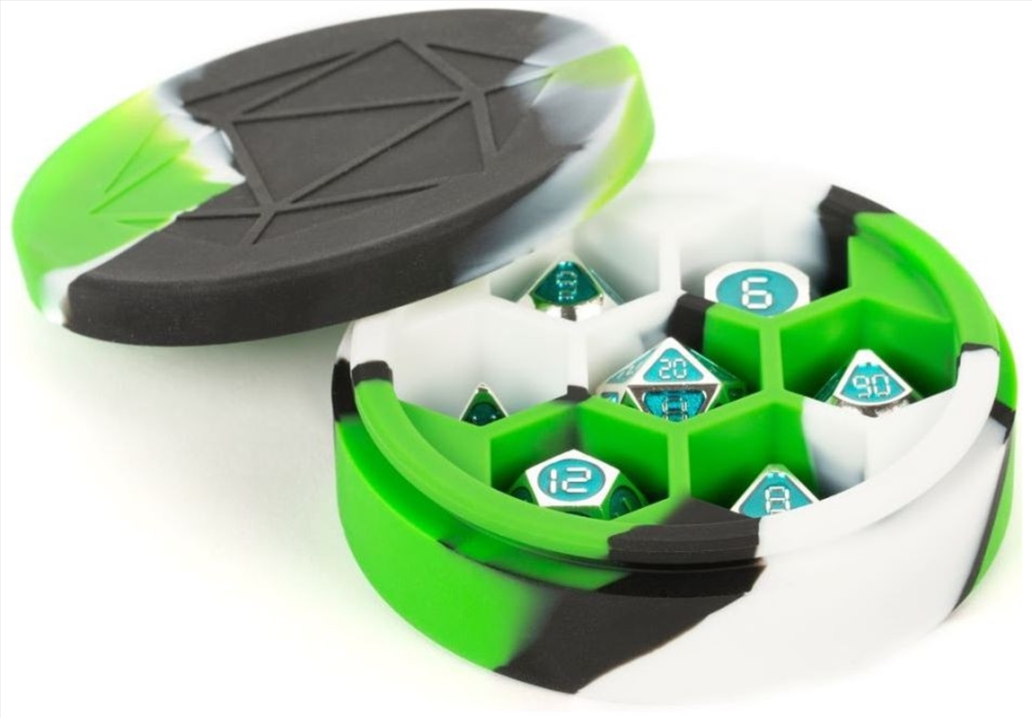 MDG Silicone Round Dice Case: Green/Black/White/Product Detail/Dice Games
