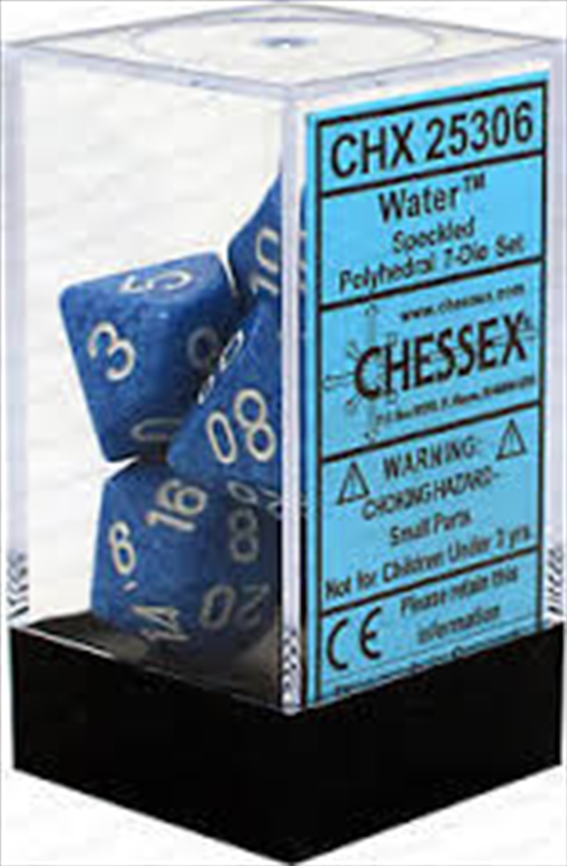 Chessex Polyhedral 7-Die Set Speckled Water/Product Detail/Dice Games