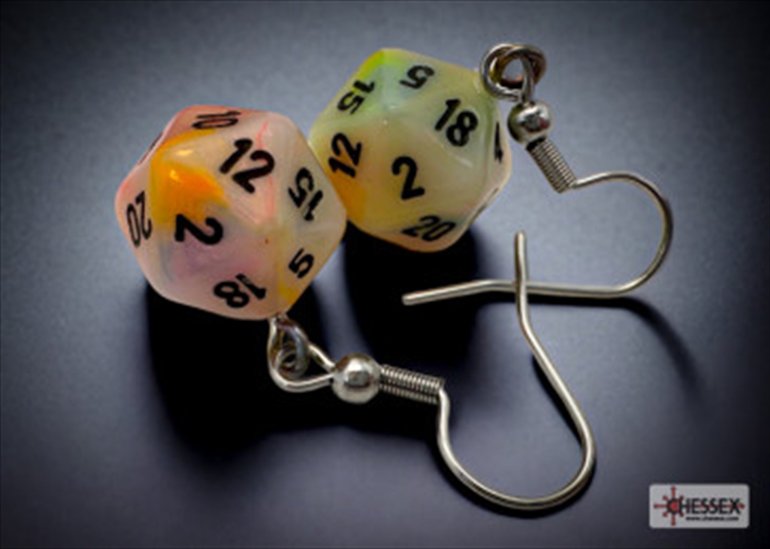 Chessex Earrings Mini d20 Pair Festive Circus (Hook)/Product Detail/Apparel