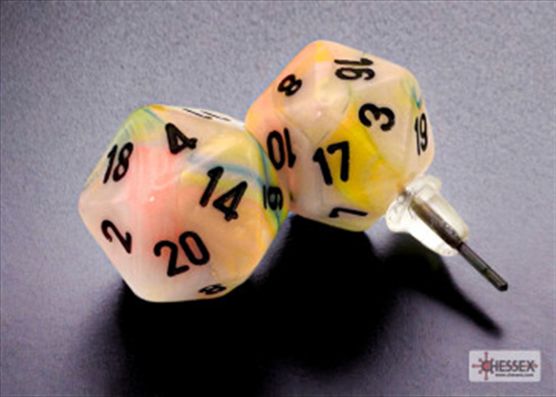 Chessex Earrings Mini d20 Pair Festive Circus (Stud)/Product Detail/Apparel
