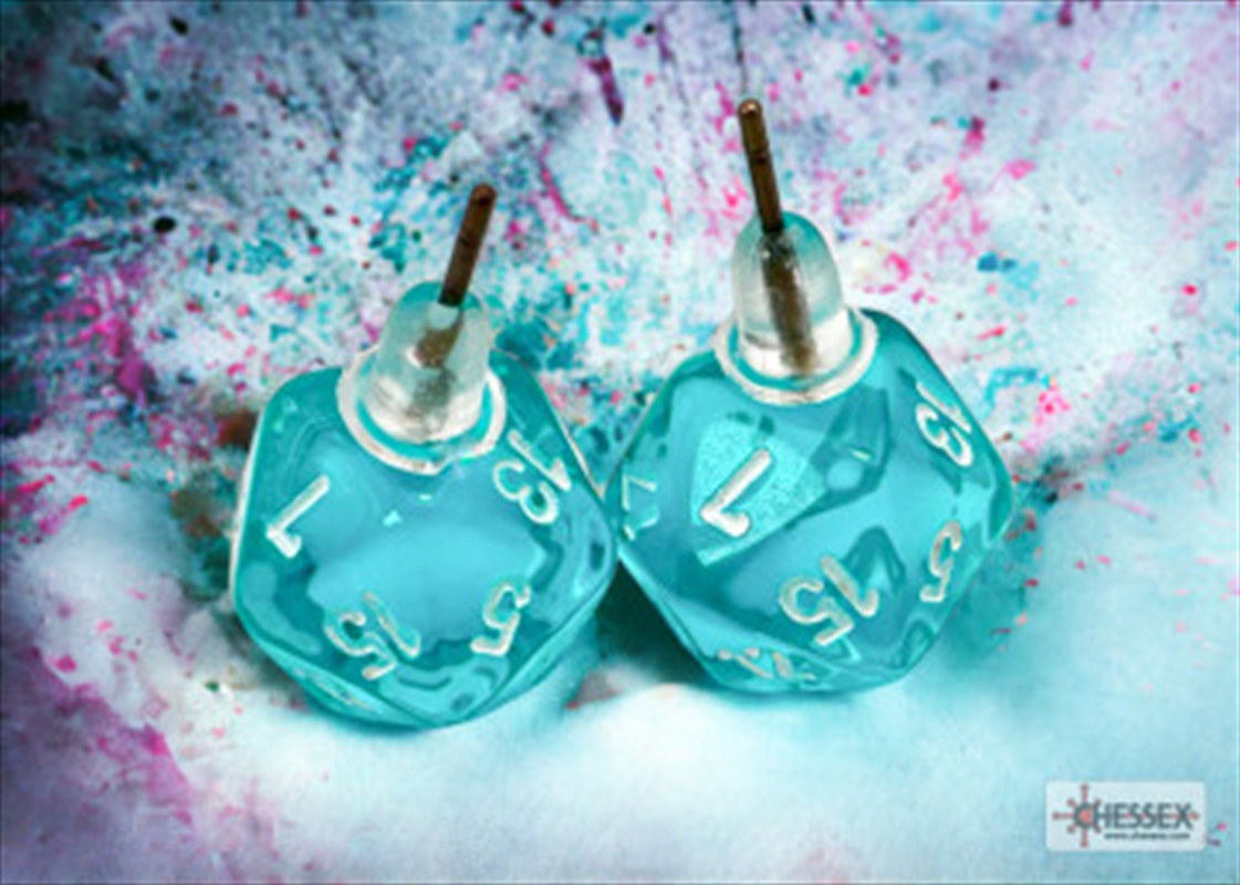 Chessex Earrings Mini d20 Pair Translucent Teal (Stud)/Product Detail/Apparel