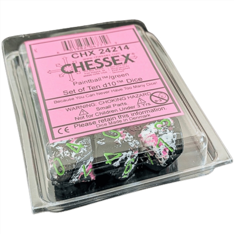 Chessex: Brush Paintball/Green Set of Ten D10s/Product Detail/Dice Games