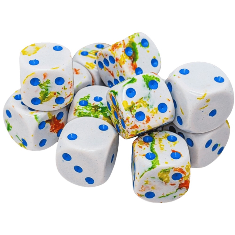 Chessex: Brush Breezy/Blue 16mm D6 Dice Block (12 Dice)/Product Detail/Dice Games