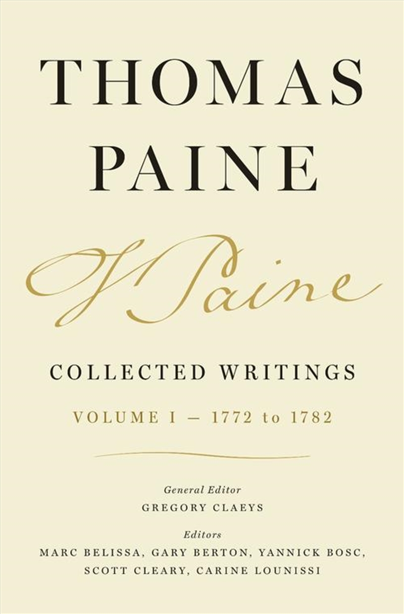 Thomas Paine Collected Writings, Volume 1/Product Detail/History