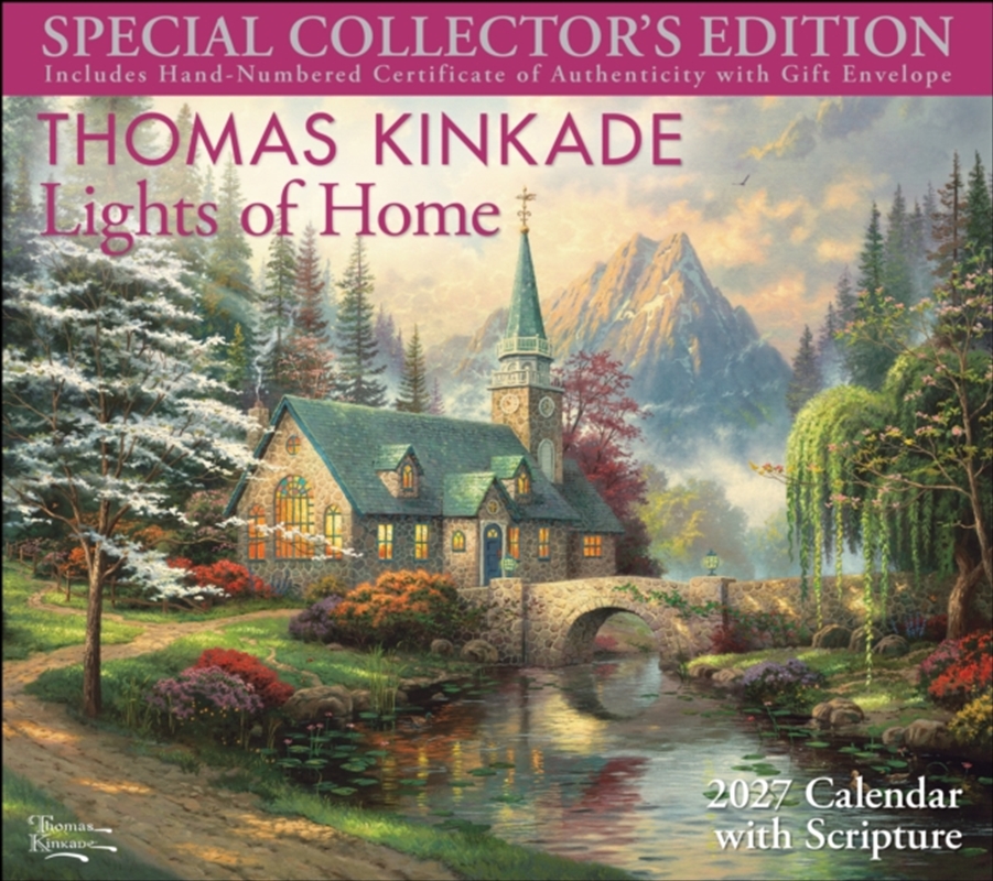 Thomas Kinkade Collector's Scripture Edition 2027 Deluxe Wall Calendar + Print : Lights of Home/Product Detail/Calendars & Diaries