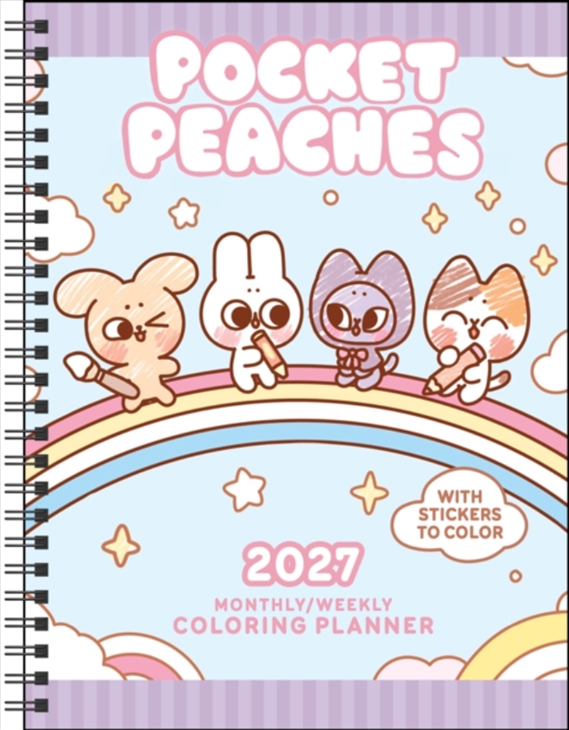Pocket Peaches 2027 Monthly/Weekly Coloring Planner with Stickers to Color/Product Detail/Calendars & Diaries