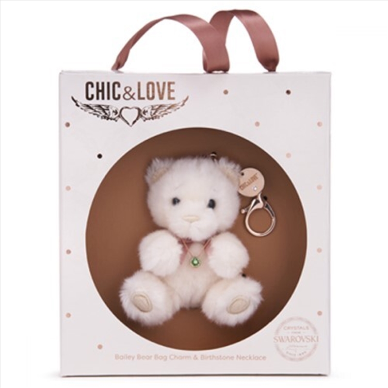 Bailey Bear Bag Charm & Birthstone Necklace - August/Product Detail/Keyrings