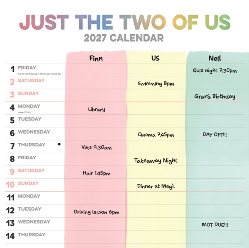 Just the Two of Us  PW Diary/Product Detail/Calendars & Diaries